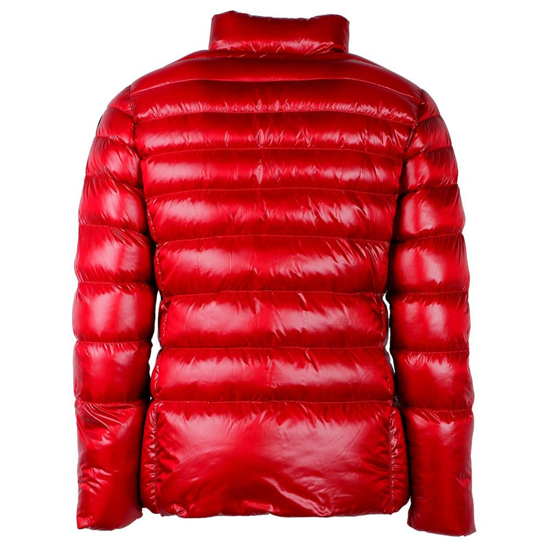 Veste de canard en nylon rouge réversible