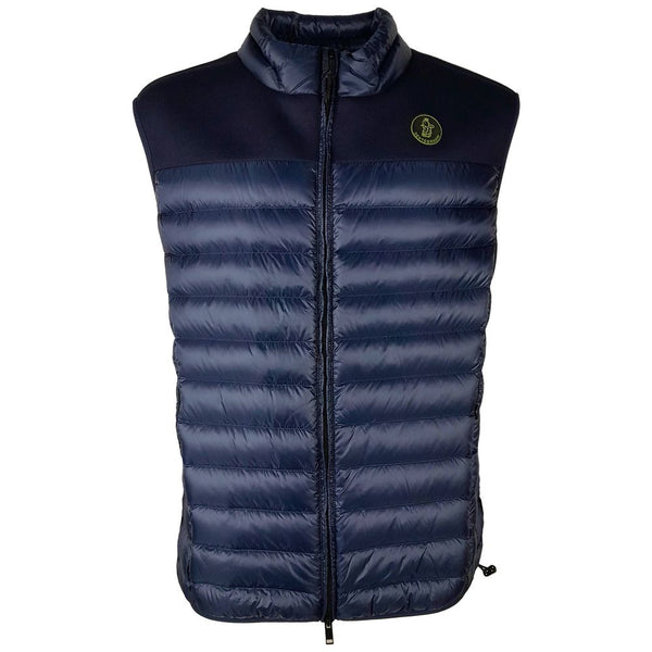 Elegant Dark Blue Nylon Quilted Vest