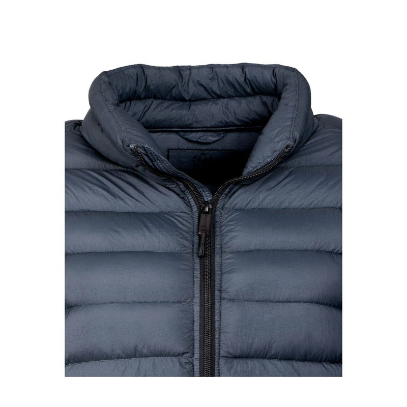 Gilet à fermeture éclair rembourrée bleu chic pour hommes