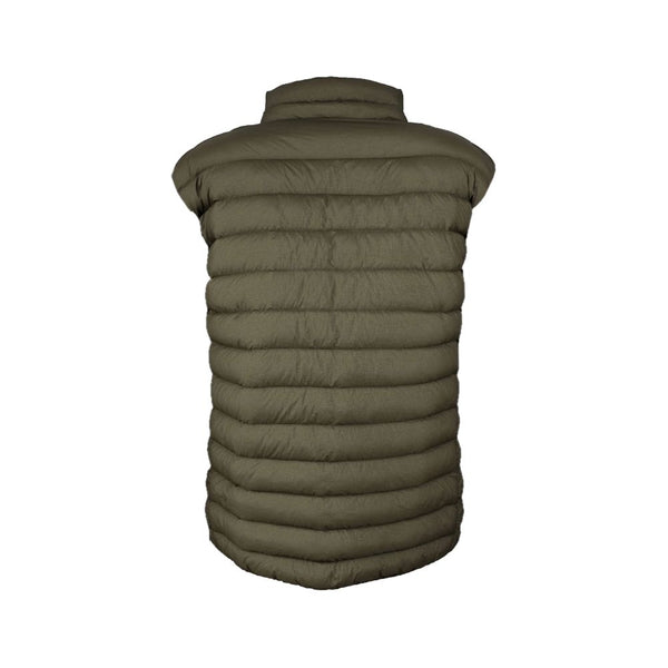 Chic Duck Down Padded Nylon Vest in Green