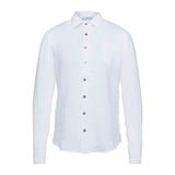 Elegante camisa de lino blanco para hombres