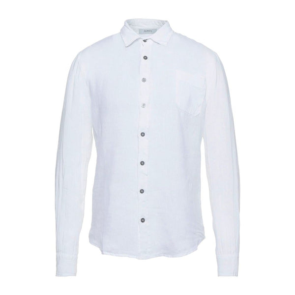 Elegante camisa de lino blanco para hombres