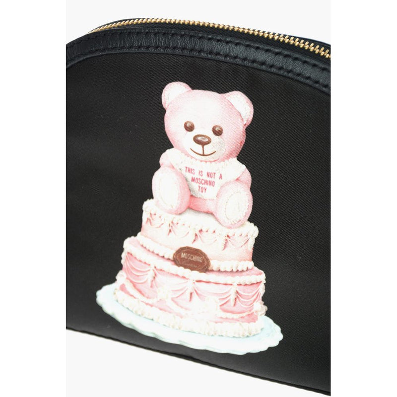 Chic Teddy Bear Print Clutch με λουρί μοσχάρι