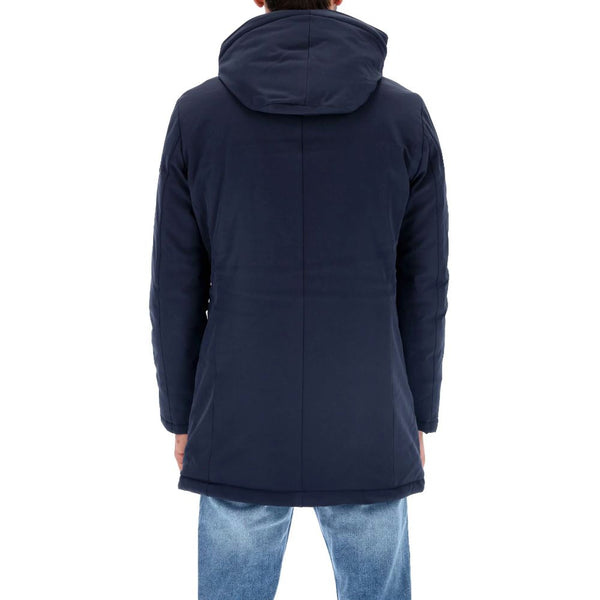 Chic Blue gepolsterte Parka mit abnehmbarer Kapuze