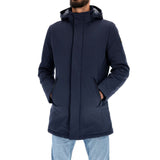 Chic Blue Padded Parka με αφαιρούμενο κουκούλα