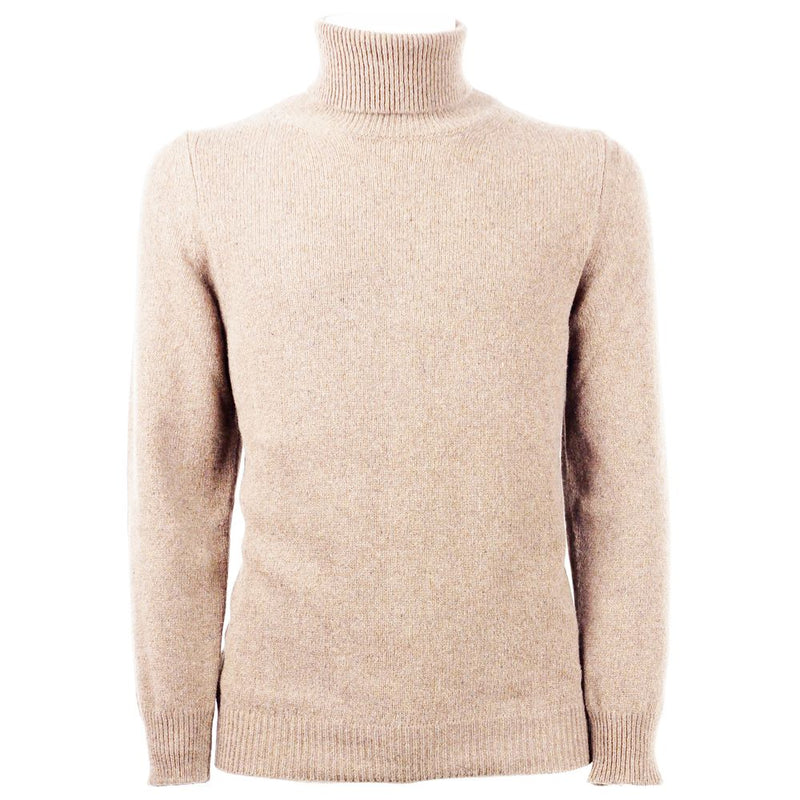 Eleganter beige Kaschmir -Rollkragenpullover -Pullover