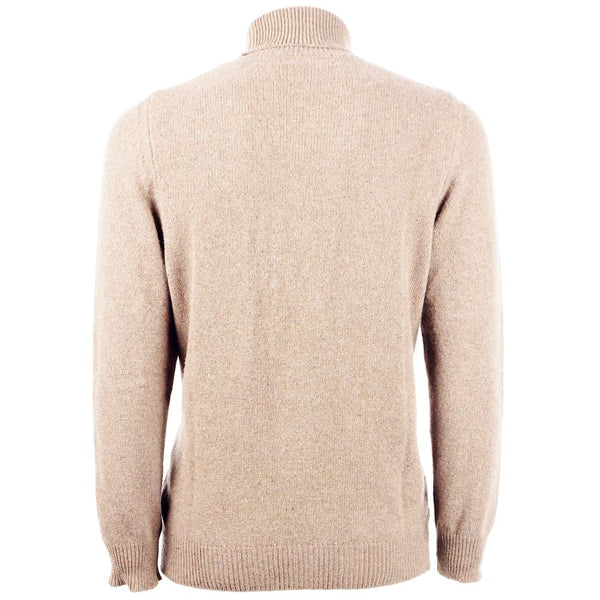 Elegante maglione beige in cashmere a collo