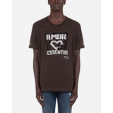 Elegant Brown Cotton Tee with Iconic Print