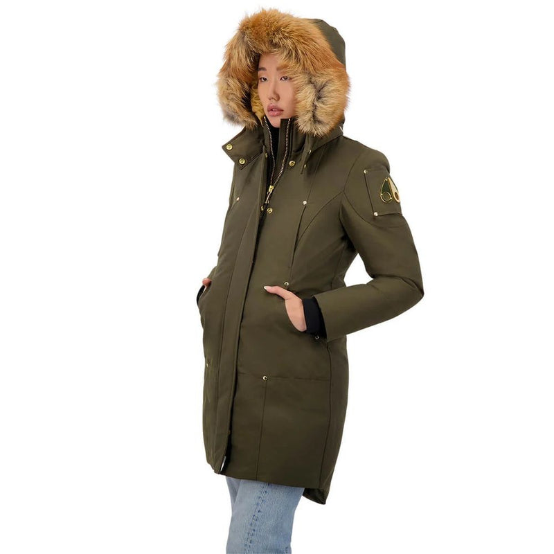 Gold-Adorned Stirling Parka with Blue Fox Fur