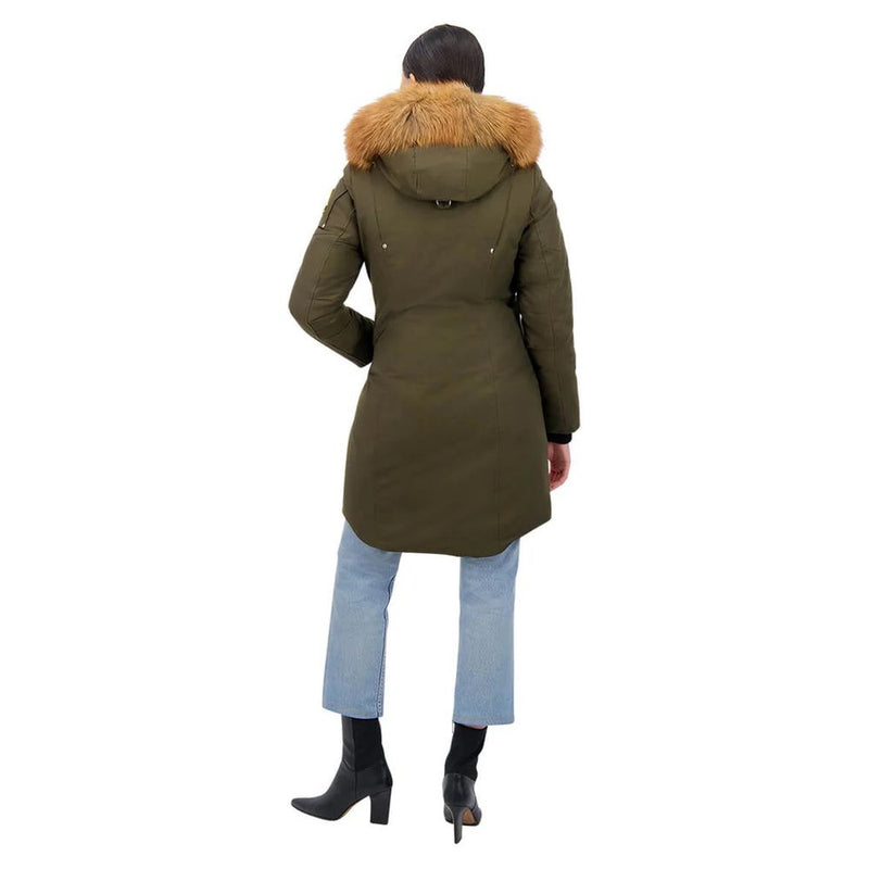 Gold-Adorned Stirling Parka with Blue Fox Fur