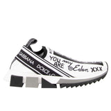 Elegant Monochrome Printed Stretch Sneakers