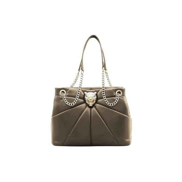 Elegante Kunstleder-Goldketten-Tasche