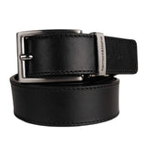 Ceinture en cuir de veau noir réversible