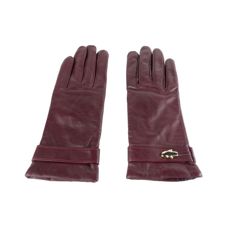 Elegant Lambskin Leather Gloves in Red