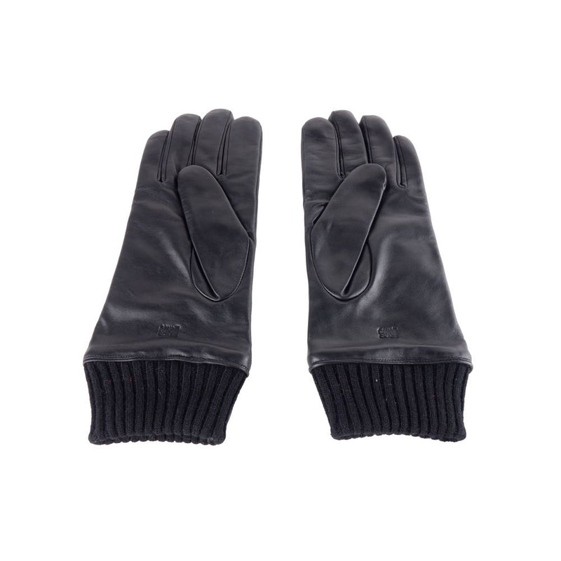 Elegante schwarze Lederhandschuhe