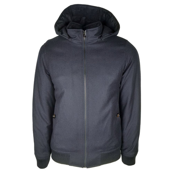 Elegant Wool-Cashmere Men's Veste avec Hood