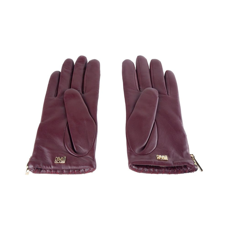 Gants élégants en cuir en peau d'agneau en rose