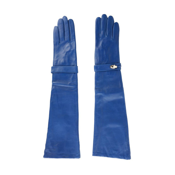 Guantes de cuero azul elegantes