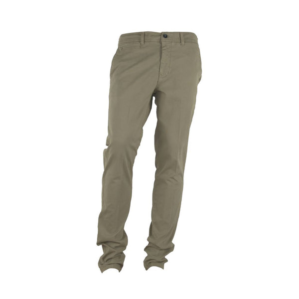 Chic Beige Cotton Blend Winter Pants