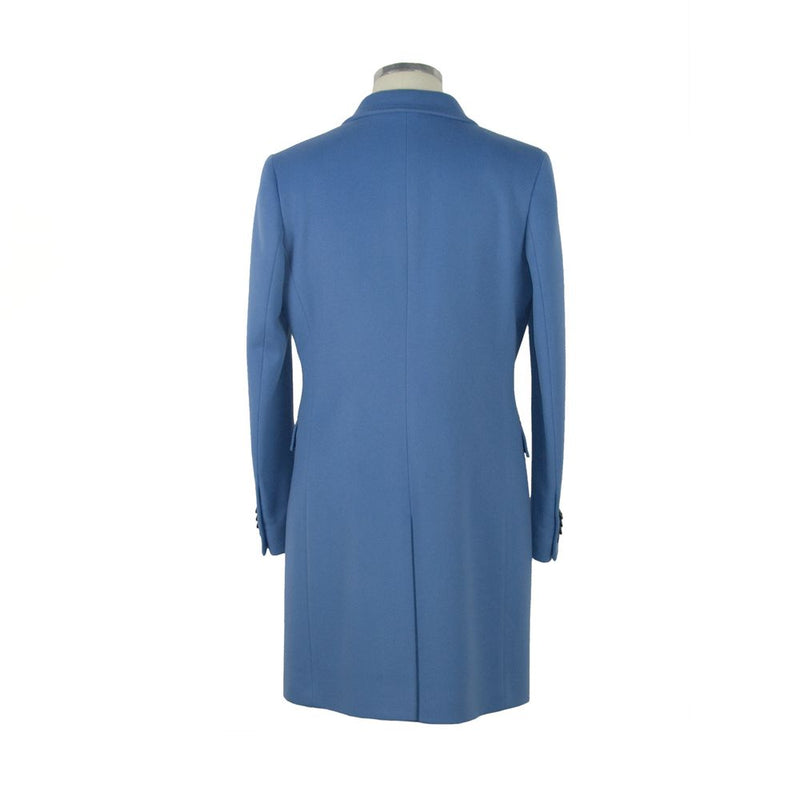 Élégant manteau bleu clair en laine vierge