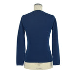 Eleganter V-Ausschnitt-Kaschmirpullover in Blau