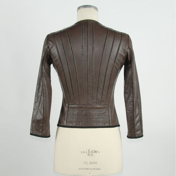 Veste en cuir marron élégant pour style élégant