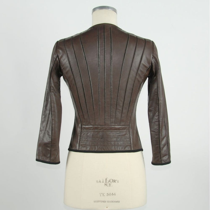 Elegante braune Lederjacke für eleganten Stil