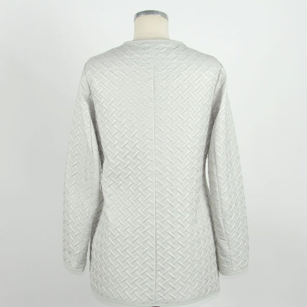 Κομψό White Snap Button Jacket