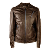 Veste en cuir marron