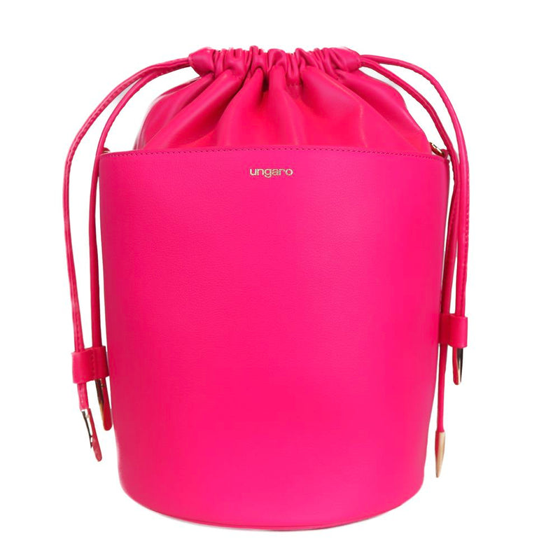 Fuchsia Elegance Leder Eimerbeutel