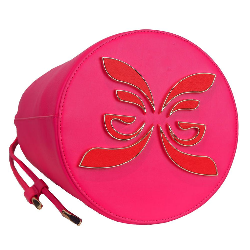 Borsa per secchio in pelle Fuchsia Elegance