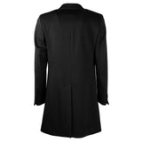 Manteau pour hommes en laine vierge noire élégante