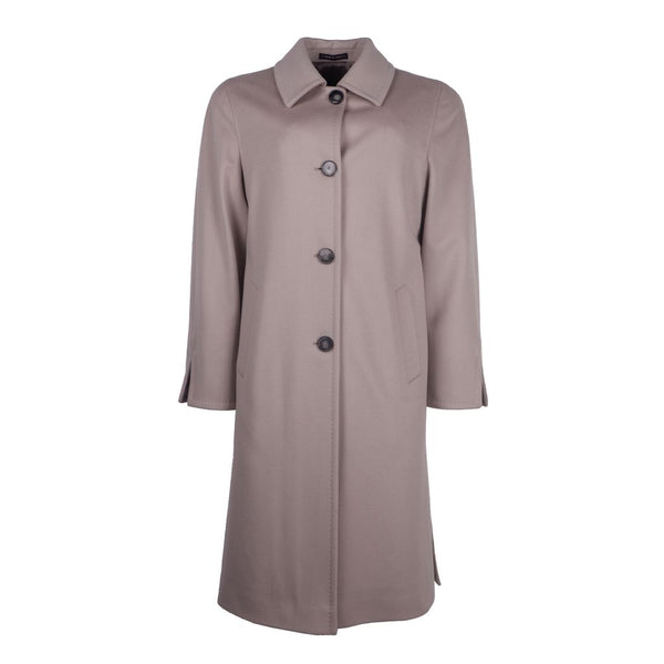 Elegant Virgin Wool Four-Button Coat