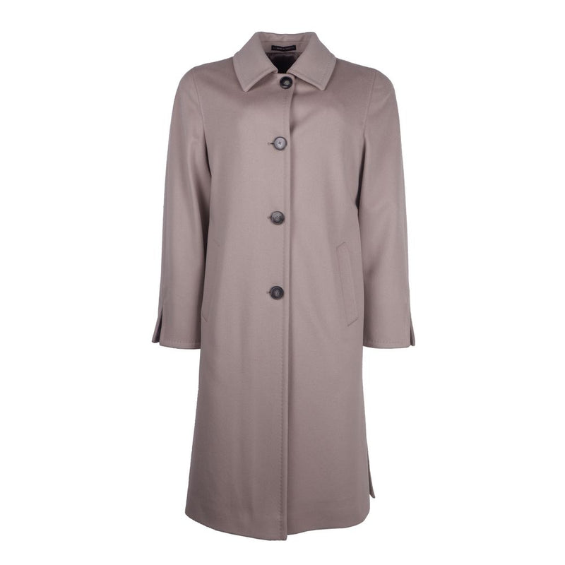 Elegant Virgin Wool Four-Button Coat