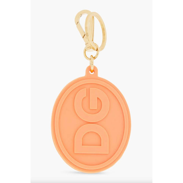 Elegant Orange Keychain with Gold Hardware