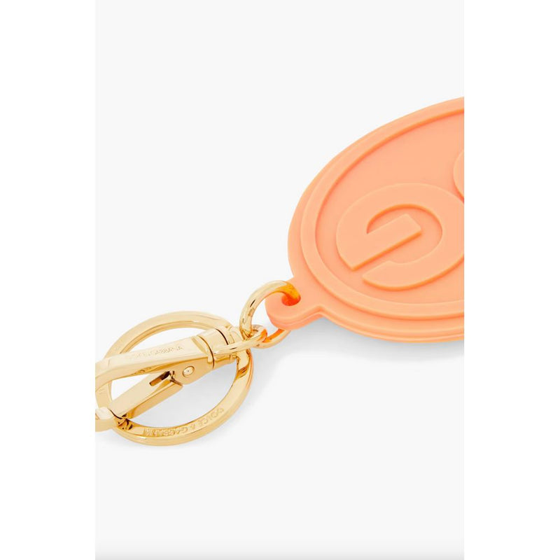 Elegant Orange Keychain with Gold Hardware