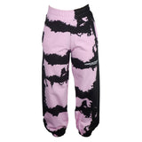 Chic Pink Print Cotton Track Hosen