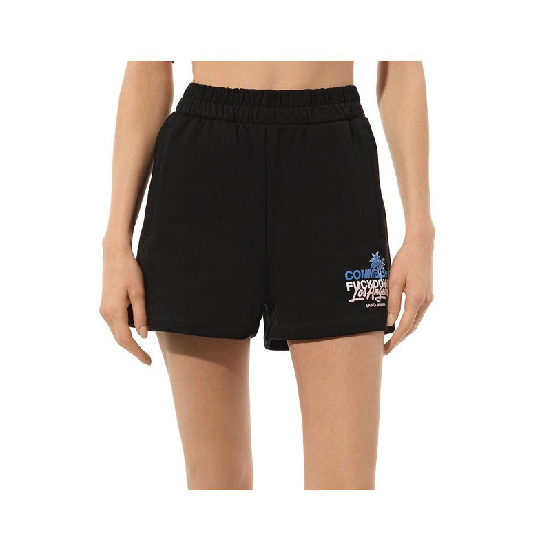 Shorts en coton noir chic avec des poches latérales