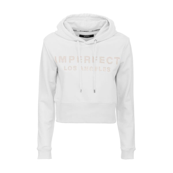 Blendender Strass -Logo weißer Hoodie