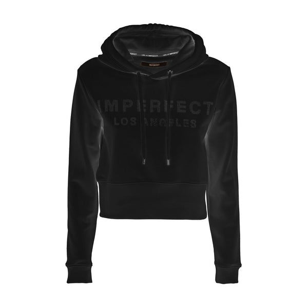 Λαμπερό λογότυπο διακοσμημένο μαύρο hoodie