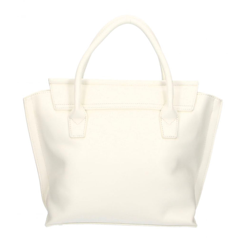 Elegant White Handbag With Magnetic Closure