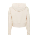 Beige Rhinestone Logo Hoodie