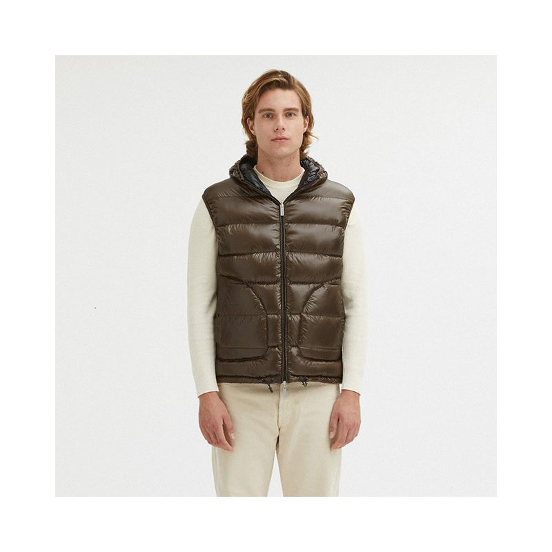 Brown Nylon Men's Reversible Vest