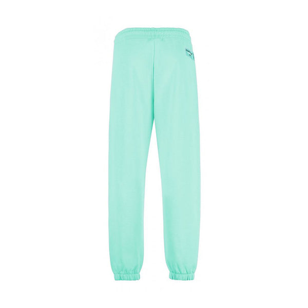 Emerald Cotton Trousers with Logo Detail