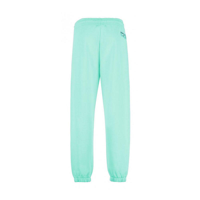 Emerald Cotton Trousers with Logo Detail