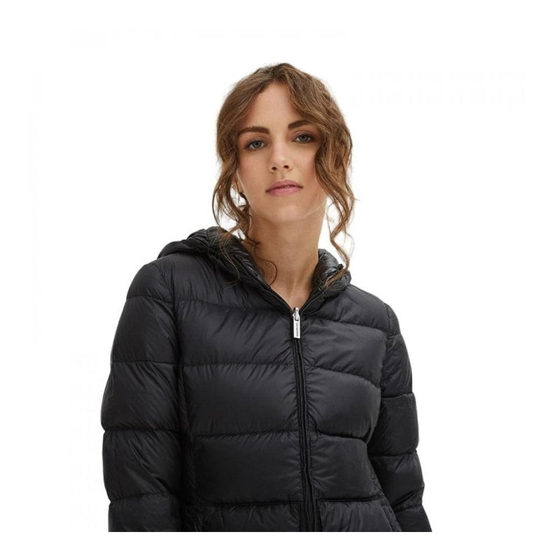 Schlanke Nylon -Down -Jacke mit Kapuze