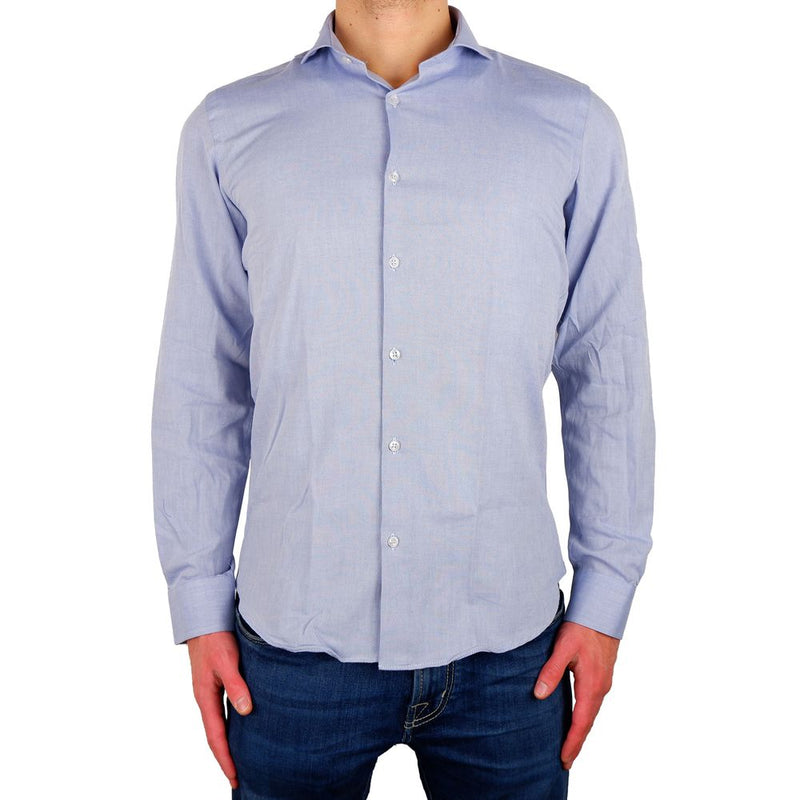 Elegante camicia Oxford azzurra di Milano