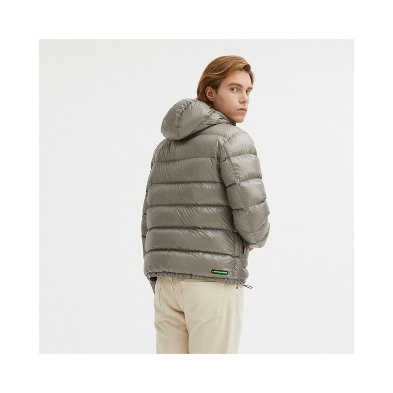 Reversible Hooded Jacket in Dove Grey and Brown