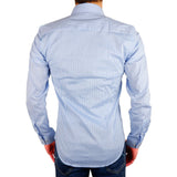 Elegante camicia di cotone azzurra milano