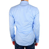 Elegante camicia Gabardin a blu chiaro di Milano